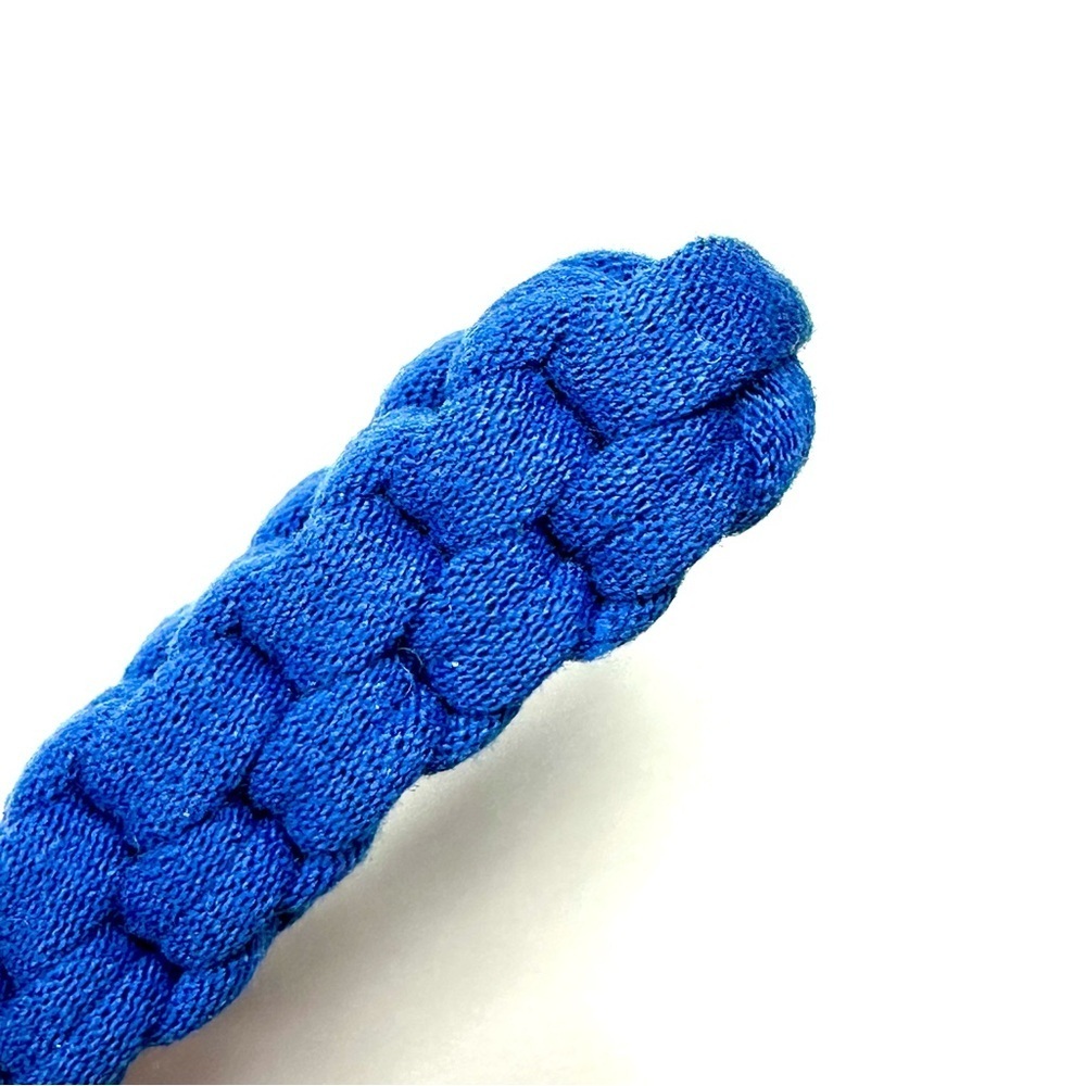 Blue Box Knot Keychain Gold Ring Braid T-Shirt Yarn Macrame Nautical Lanyard - Picture 3 of 7